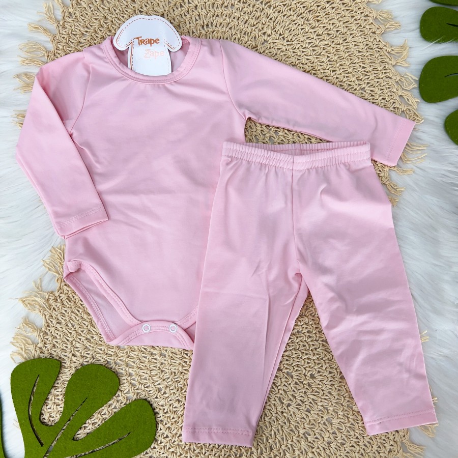  Conj. Body e Calça Malha Térmico - Rosa